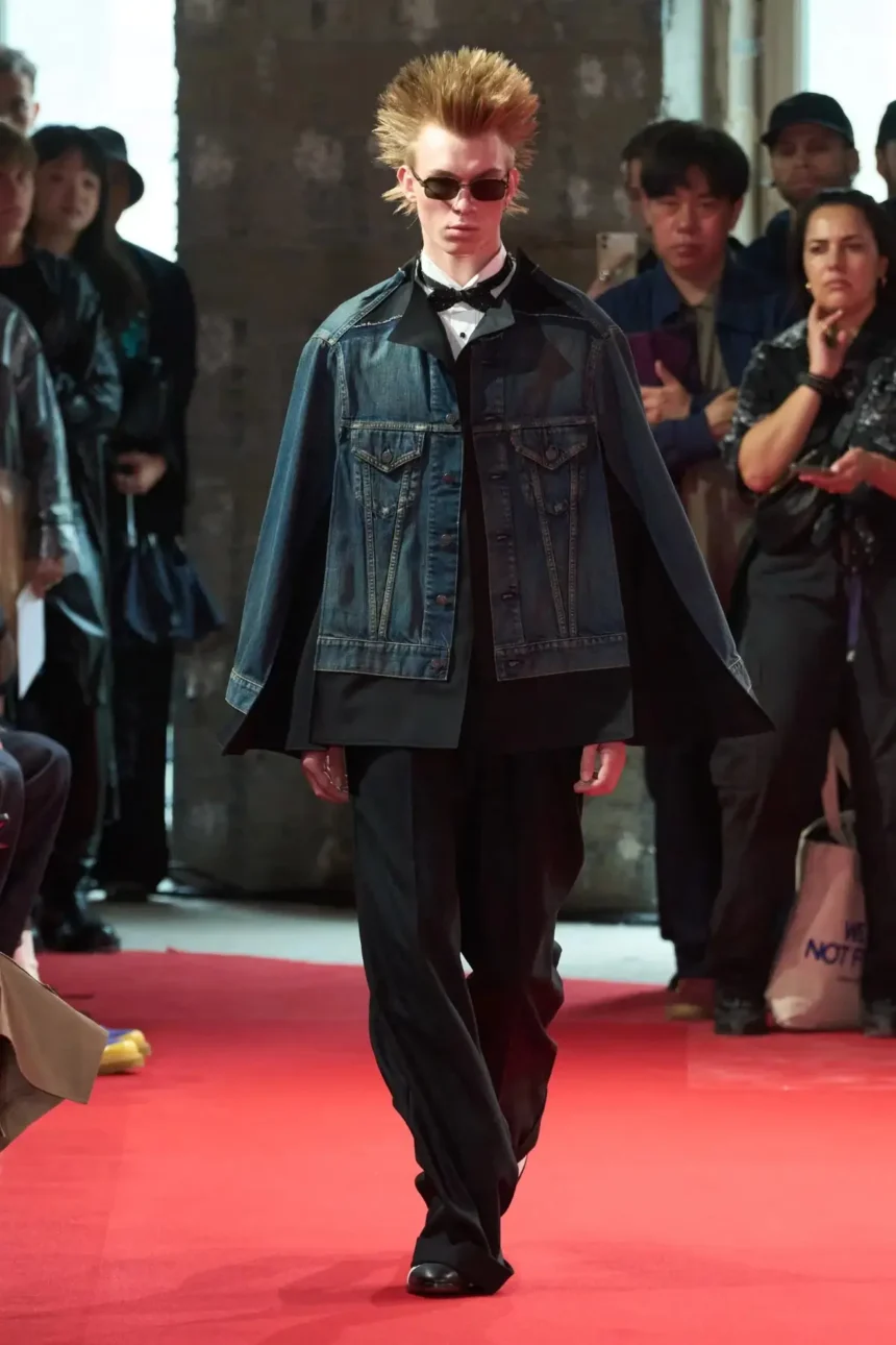 Junya Watanabe MAN redefines formalwear for Spring 2025 with denim and patchwork mastery